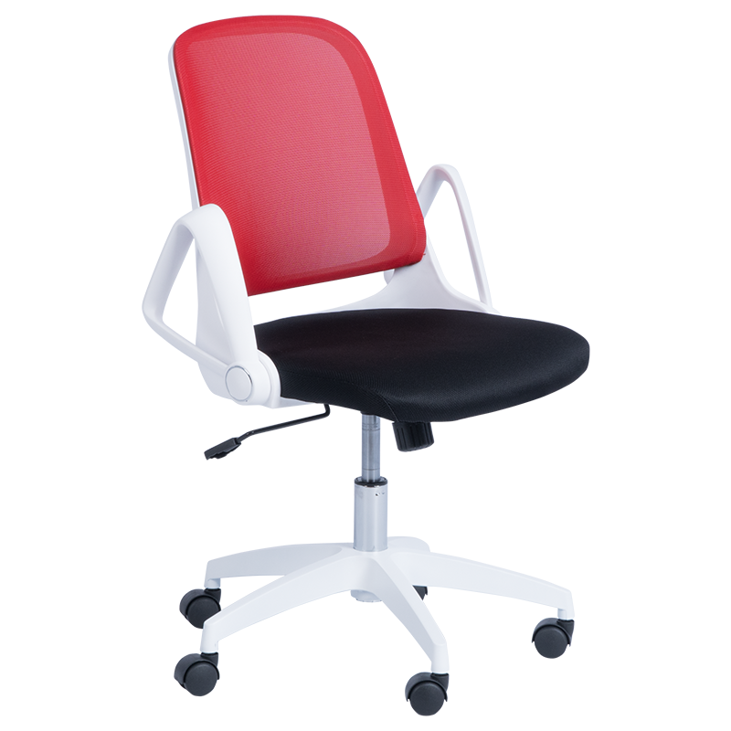 Работен стол Carmen 7033, До 100 кг, Регулиране на люлеенето, Фиксиране, Полипропиленови колелца, Черен/червен