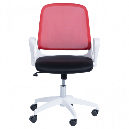 Работен стол Carmen 7033, До 100 кг, Регулиране на люлеенето, Фиксиране, Полипропиленови колелца, Черен/червен