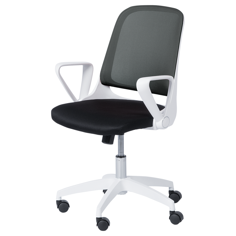 Работен стол Carmen 7033, До 100 кг, Регулиране на люлеенето, Фиксиране, Полипропиленови колелца, Черен/сив