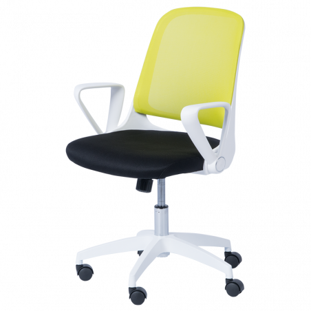 Работен стол Carmen 7033, До 100 кг, Регулиране на люлеенето, Фиксиране, Полипропиленови колелца, Черен/резеда