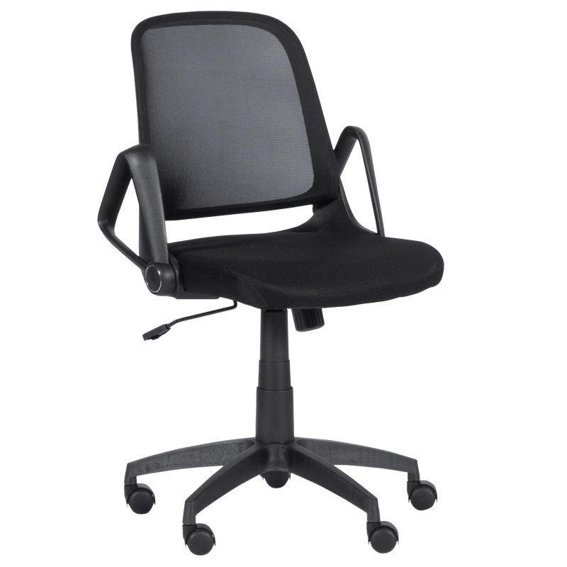 Работен стол Carmen 7033, До 100 кг, Регулиране на люлеенето, Фиксиране, Полипропиленови колелца, Черен