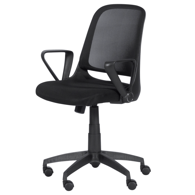 Работен стол Carmen 7033, До 100 кг, Регулиране на люлеенето, Фиксиране, Полипропиленови колелца, Черен