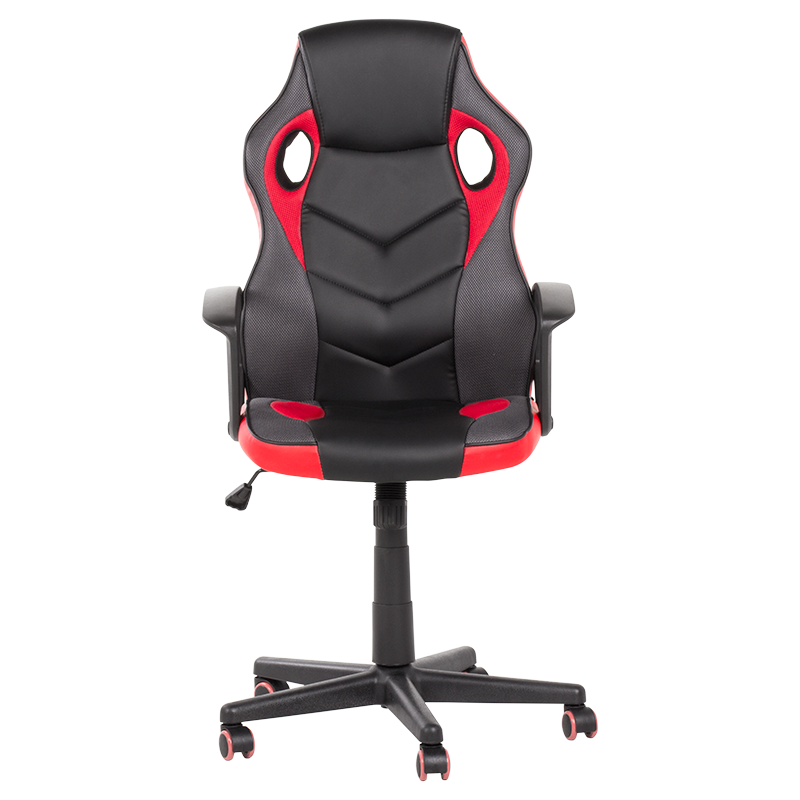 Геймърски стол Carmen 7519, До 130 кг, Еко кожа, Регулиране на люлеенето, Силиконови колелца, Черен/червен