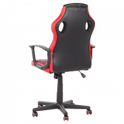 Геймърски стол Carmen 7519, До 130 кг, Еко кожа, Регулиране на люлеенето, Силиконови колелца, Черен/червен