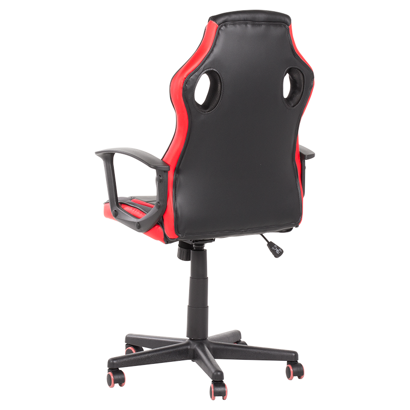 Геймърски стол Carmen 7519, До 130 кг, Еко кожа, Регулиране на люлеенето, Силиконови колелца, Черен/червен