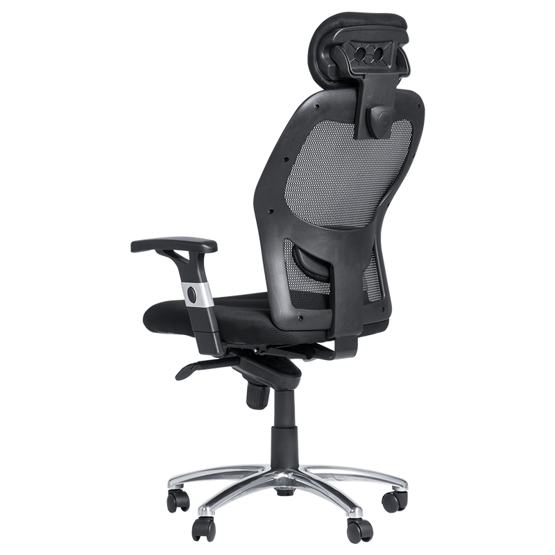 Ергономичен стол Carmen 7520, До 130 кг, Заключване в различни позиции, Регулиране на люлеенето, Лумбална опора, Черен