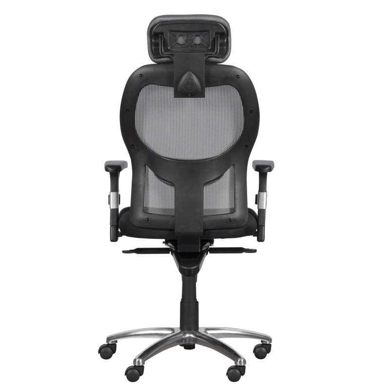 Ергономичен стол Carmen 7520, До 130 кг, Заключване в различни позиции, Регулиране на люлеенето, Лумбална опора, Черен/сив