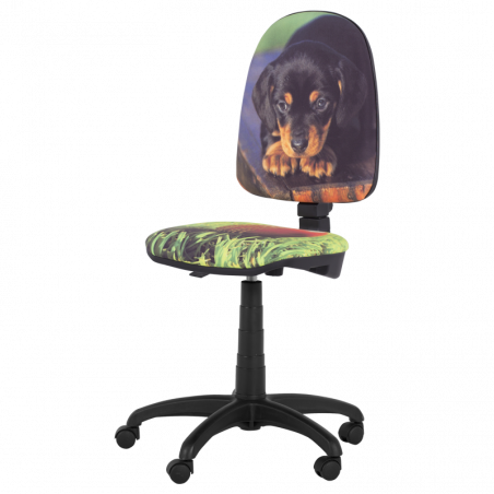 Детски стол Carmen Prestige куче, До 120 кг, Заключване на облегалката във всяка позиция, Коригиране на дълбочина на седалката, Многоцветен