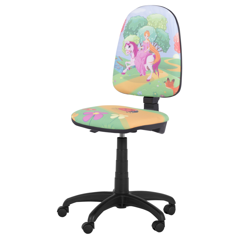 Детски стол Carmen Prestige принцеса, До 120 кг, Заключване на облегалката във всяка позиция, Коригиране на дълбочина на седалката, Многоцветен