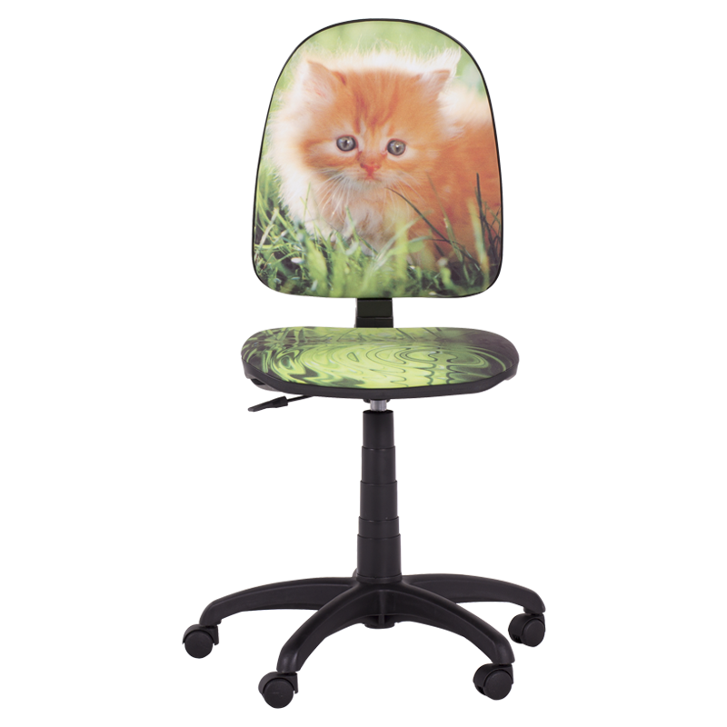 Детски стол Carmen Prestige коте, До 120 кг, Заключване на облегалката във всяка позиция, Коригиране на дълбочина на седалката, Зелен/оранжев