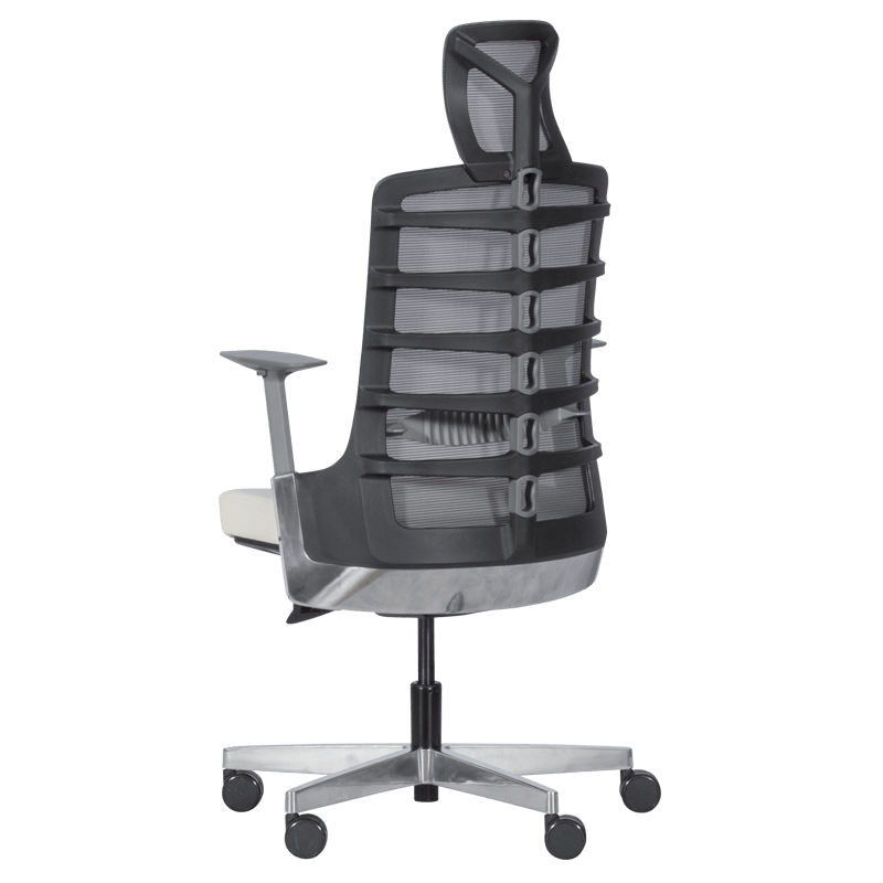 Ергономичен стол Carmen ALBERTO, До 130 кг, Естествена кожа, Функция "Auto weight-sensing", Негорима дамаска, Антишок, Бял