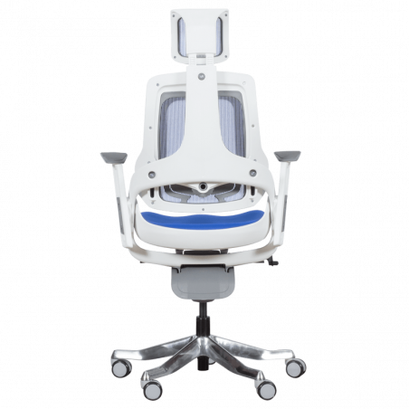 Ергономичен стол AMBRA, До 130 кг, Дишаща мрежа, Негорима дамаска, Заключваща в различни позиции облегалка, Плавно регулиране, Кралско син