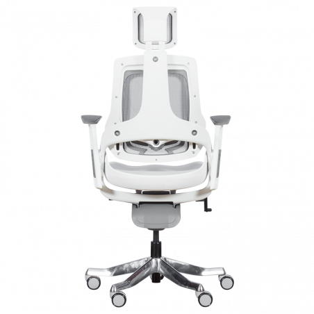 Ергономичен стол AMBRA, До 130 кг, Дишаща мрежа, Негорима дамаска, Заключваща в различни позиции облегалка, Плавно регулиране, Бял