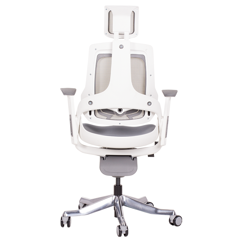 Ергономичен стол AMBRA, До 130 кг, Дишаща мрежа, Негорима дамаска, Заключваща в различни позиции облегалка, Плавно регулиране, Сив