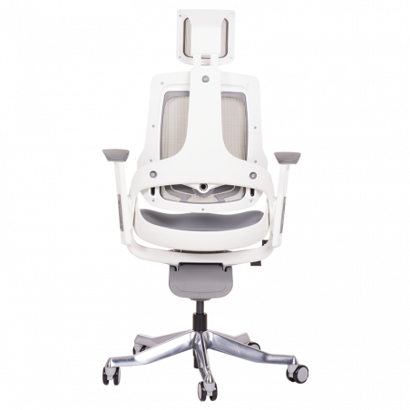 Ергономичен стол AMBRA, До 130 кг, Дишаща мрежа, Негорима дамаска, Заключваща в различни позиции облегалка, Плавно регулиране, Сив