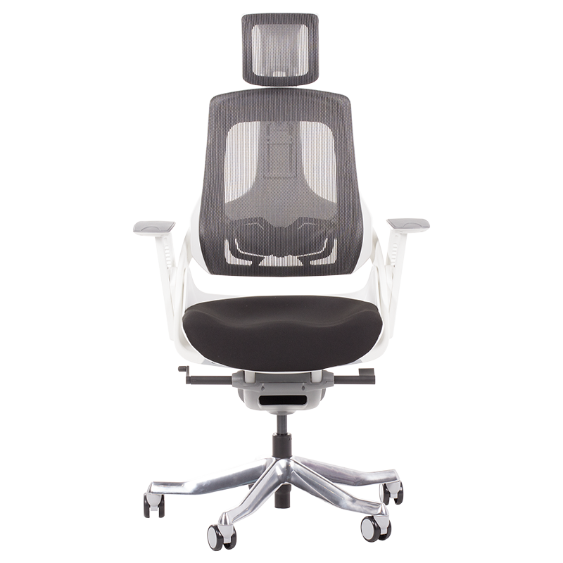 Ергономичен стол AMBRA, До 130 кг, Дишаща мрежа, Негорима дамаска, Заключваща в различни позиции облегалка, Плавно регулиране, Черен