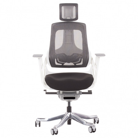 Ергономичен стол AMBRA, До 130 кг, Дишаща мрежа, Негорима дамаска, Заключваща в различни позиции облегалка, Плавно регулиране, Черен