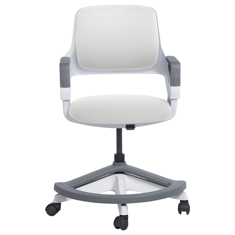 Детски стол Carmen CLEVER, До 100 кг, Негорима дамаска, Коригиране на дълбочина на седалката, 7 позиции, Бял