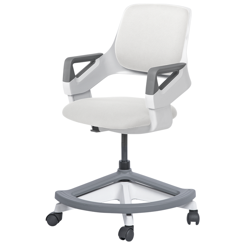 Детски стол Carmen CLEVER, До 100 кг, Негорима дамаска, Коригиране на дълбочина на седалката, 7 позиции, Бял