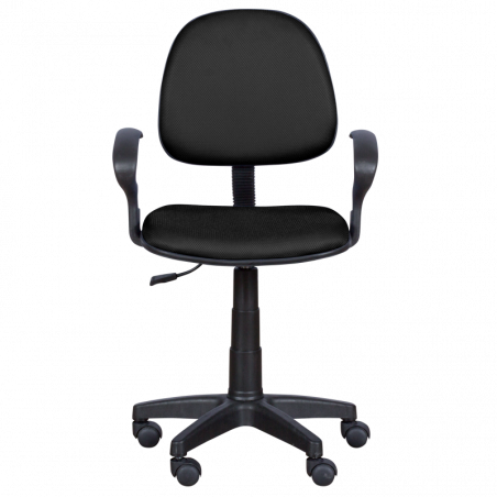 Детски стол Carmen 6012 MR, До 70 кг, Полипропиленови колелца, Газов механизъм, Черен