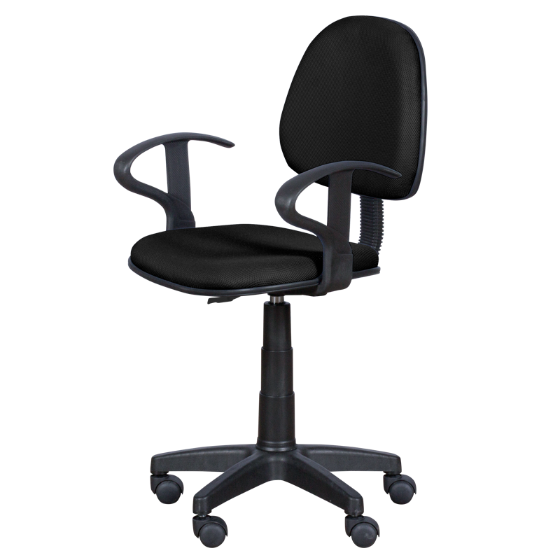 Детски стол Carmen 6012 MR, До 70 кг, Полипропиленови колелца, Газов механизъм, Черен