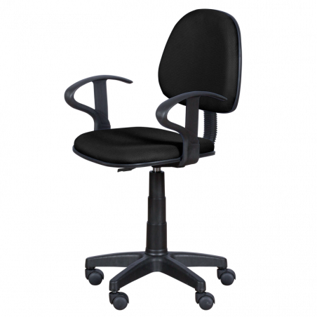 Детски стол Carmen 6012 MR, До 70 кг, Полипропиленови колелца, Газов механизъм, Черен