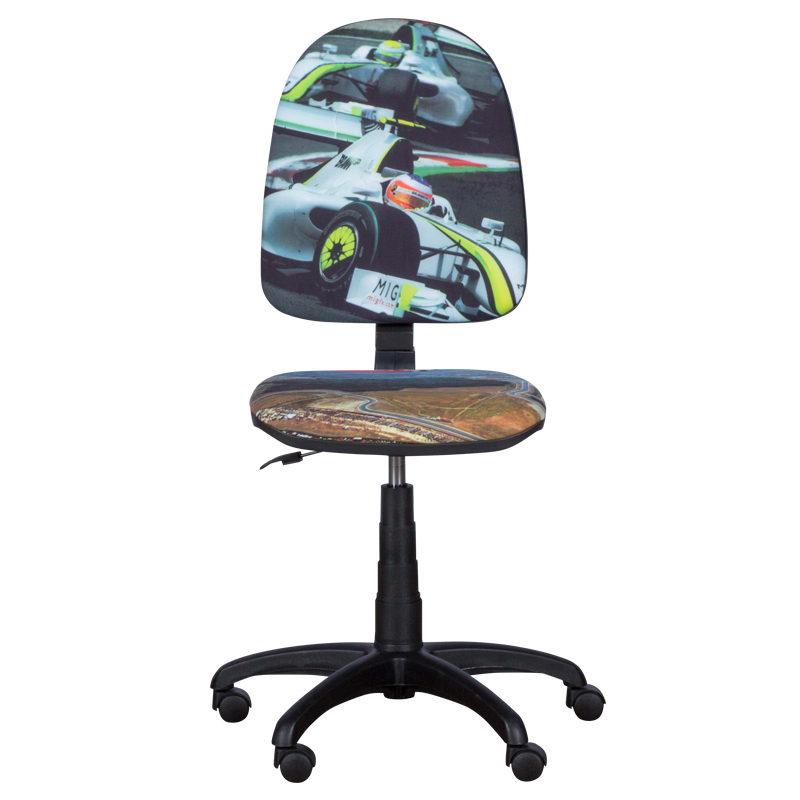 Детски стол Carmen Prestige болид, До 120 кг, Заключване на облегалката във всяка позиция, Коригиране на дълбочина на седалката, Сив/зелен