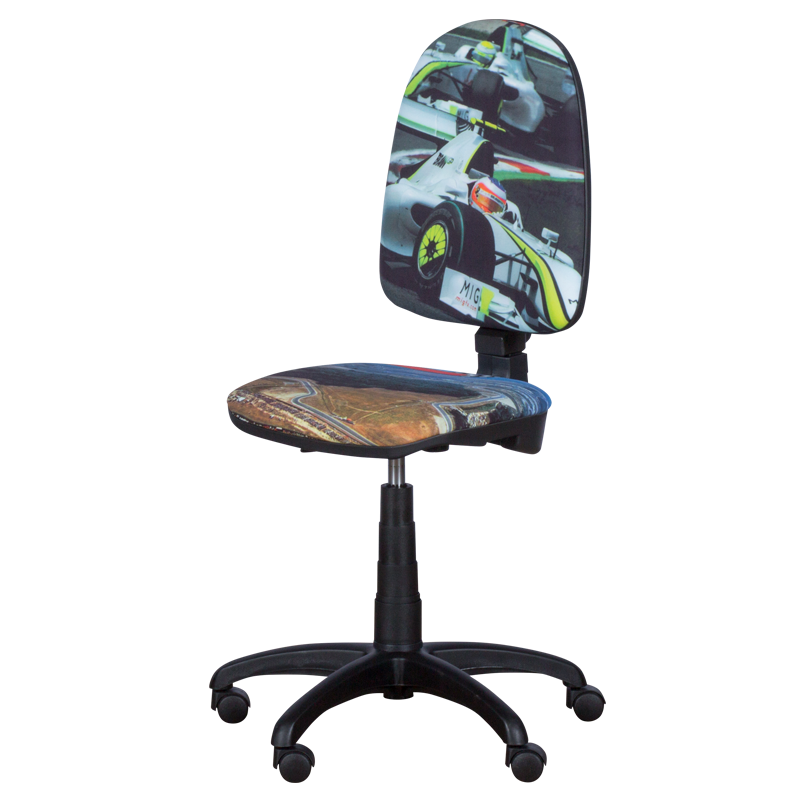 Детски стол Carmen Prestige болид, До 120 кг, Заключване на облегалката във всяка позиция, Коригиране на дълбочина на седалката, Сив/зелен