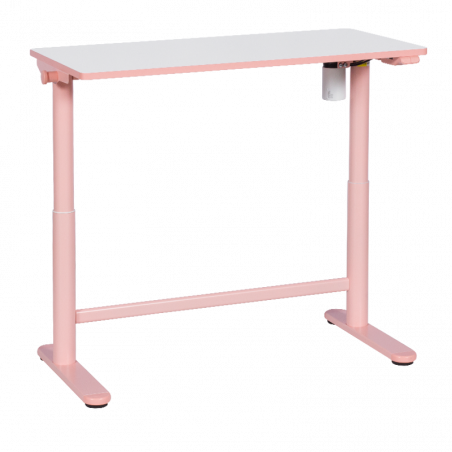 Ергономично детско бюро Carmen CR-103, Панел за управление, Сензор против сблъсък, Нивелиращи се крака, До 40 кг, Розов