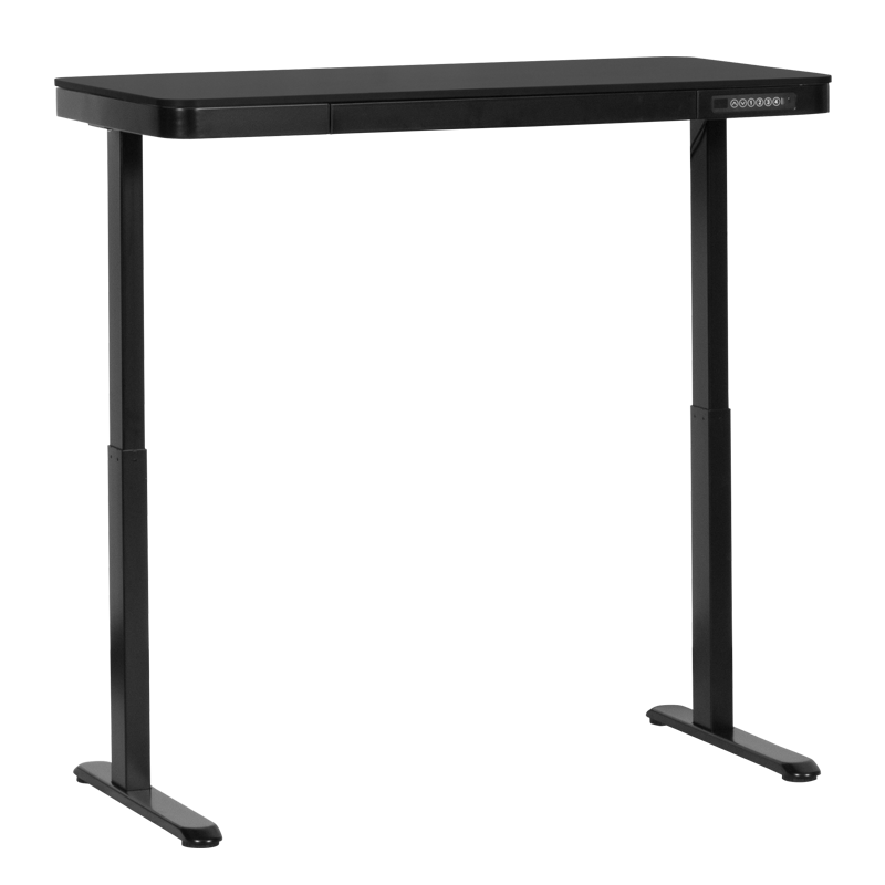 Ергономично регулируемо бюро Carmen CR-118 E, Нивелиращи се крака, Панел за управление, Дисплей, USB, Памет, Сензор против сблъсък, Черен