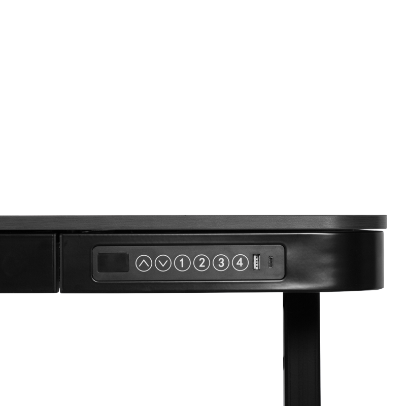 Ергономично регулируемо бюро Carmen CR-118 E, Нивелиращи се крака, Панел за управление, Дисплей, USB, Памет, Сензор против сблъсък, Черен