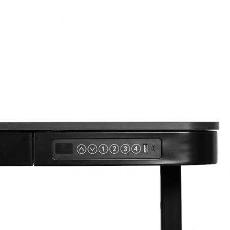 Ергономично регулируемо бюро Carmen CR-118 E, Нивелиращи се крака, Панел за управление, Дисплей, USB, Памет, Сензор против сблъсък, Черен