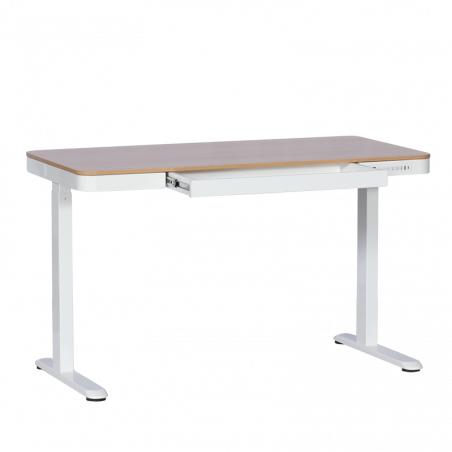 Ергономично регулируемо бюро Carmen CR-118 E, Нивелиращи се крака, Панел за управление, Дисплей, USB, Памет, Сензор против сблъсък, Бял/бук