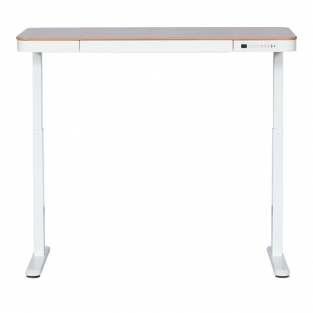 Ергономично регулируемо бюро Carmen CR-118 E, Нивелиращи се крака, Панел за управление, Дисплей, USB, Памет, Сензор против сблъсък, Бял/бук