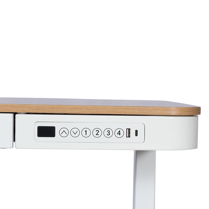 Ергономично регулируемо бюро Carmen CR-118 E, Нивелиращи се крака, Панел за управление, Дисплей, USB, Памет, Сензор против сблъсък, Бял/бук