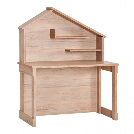 Детско бюро Carmen MY HOUSE, 120х149х60 см, 2 рафта, USB + Type C, Кафяв/натурален
