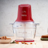 Чопър Oliver Voltz Daisy OV51111W, 600W, 1 литър, Двоен стоманен нож, Стъклена купа, Червен