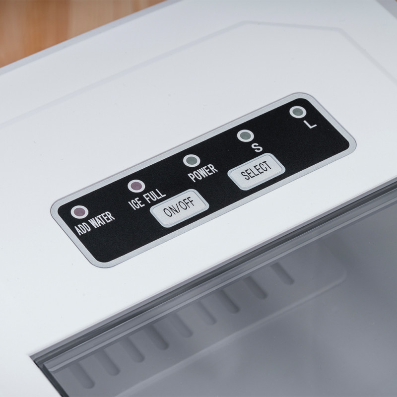 Ледогенератор Oliver Voltz OV51447B, 120W, 12 кг/24 часа, 1.3 л, 9 кубчета за цикъл работа, Индикатор за лед и вода, Бял
