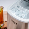 Ледогенератор Oliver Voltz OV51447CS, 120W, 12кг/24 часа, 1.3 л, 9 кубчета за цикъл работа, Индикатор за лед и вода, Инокс