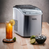 Ледогенератор Oliver Voltz OV51447CS, 120W, 12кг/24 часа, 1.3 л, 9 кубчета за цикъл работа, Индикатор за лед и вода, Инокс