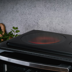 Готварска печка с керамичен плот Oliver Voltz OV51441E45, 4300 W, 45L, 90-230C, Вентилатор, Осветление, Черен