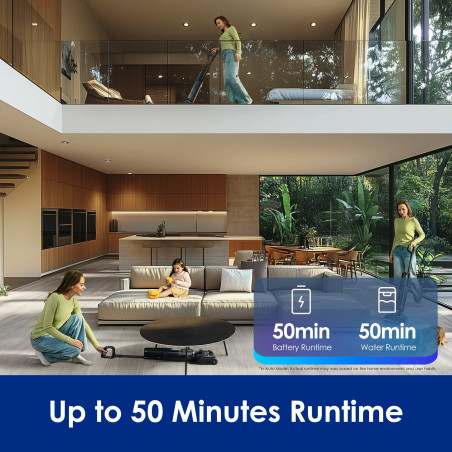 Вертикална прахосмукачка Tineco Floor One S7 Stretch Ultra, 230W, 21 kPa, 0.72 л мръсна/1 л чиста, Автономия 50 минути, 3 режима, FlashDry самопочистваща система, LED дисплей, Черен
