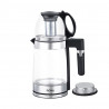 Електрическа кана за турски чай Floria ZLN1757, 1500W, 1.8+1.2 л, Инфузер, Боросиликатно стъкло, Черен