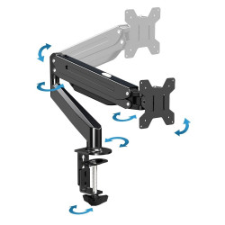 Стойка за монитор Esperanza ERW019, 17"-27", За 1 монитор, Пружинен механизъм, VESA 75/100 mm, До 6 кг, Черен