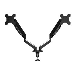 Стойка за монитори Esperanza ERW020, 17"-27", За 2 монитора, Пружинен механизъм, VESA 75/100 mm, До 6 кг на рамо, Черен