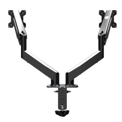 Стойка за монитори Esperanza ERW020, 17"-27", За 2 монитора, Пружинен механизъм, VESA 75/100 mm, До 6 кг на рамо, Черен