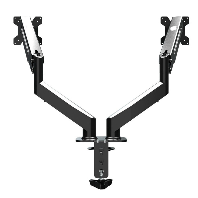 Стойка за монитори Esperanza ERW020, 17"-27", За 2 монитора, Пружинен механизъм, VESA 75/100 mm, До 6 кг на рамо, Черен