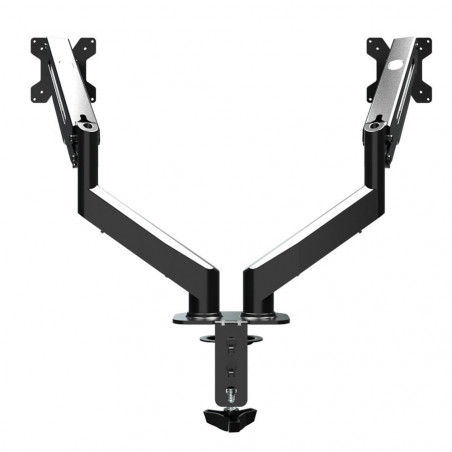 Стойка за монитори Esperanza ERW020, 17"-27", За 2 монитора, Пружинен механизъм, VESA 75/100 mm, До 6 кг на рамо, Черен
