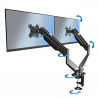 Стойка за монитори Esperanza ERW020, 17"-27", За 2 монитора, Пружинен механизъм, VESA 75/100 mm, До 6 кг на рамо, Черен