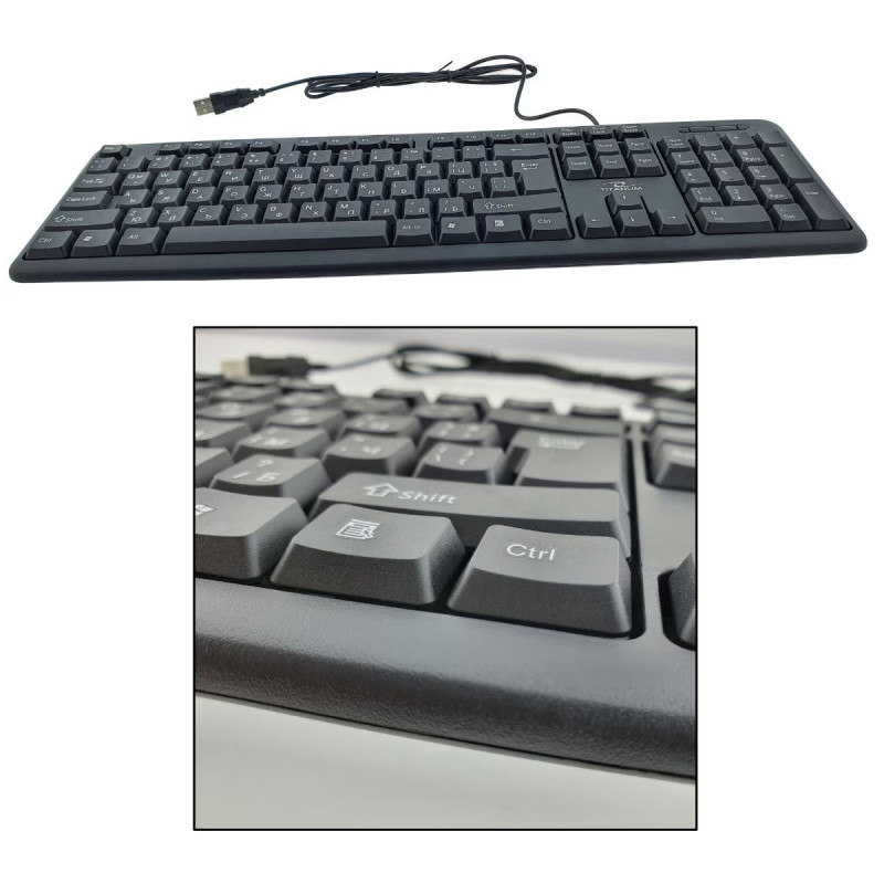 Клавиатура Titanium TK101BG, USB 2.0, Кирилизация, Черен